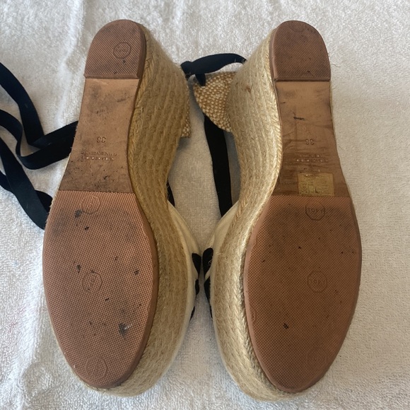 ROCHAS unique ankle tie platform espadrilles. Size 36. Super cute!!! - Picture 3 of 3